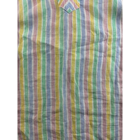 Talbots Striped Sleeveless Top Pastel Colors V-Neck Casual Blouse Size S - Picture 2 of 9